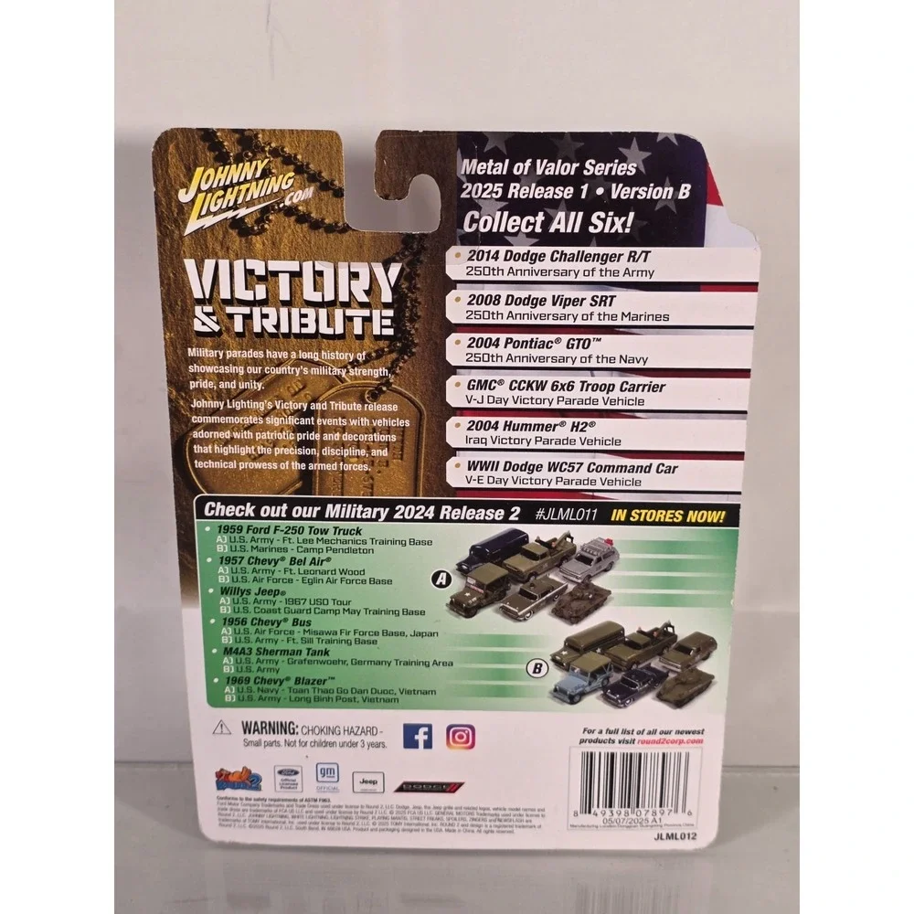 Johnny‎ Lightning 2004 Hummer H2 Victory Over Iraq Tribute Diecast Version B